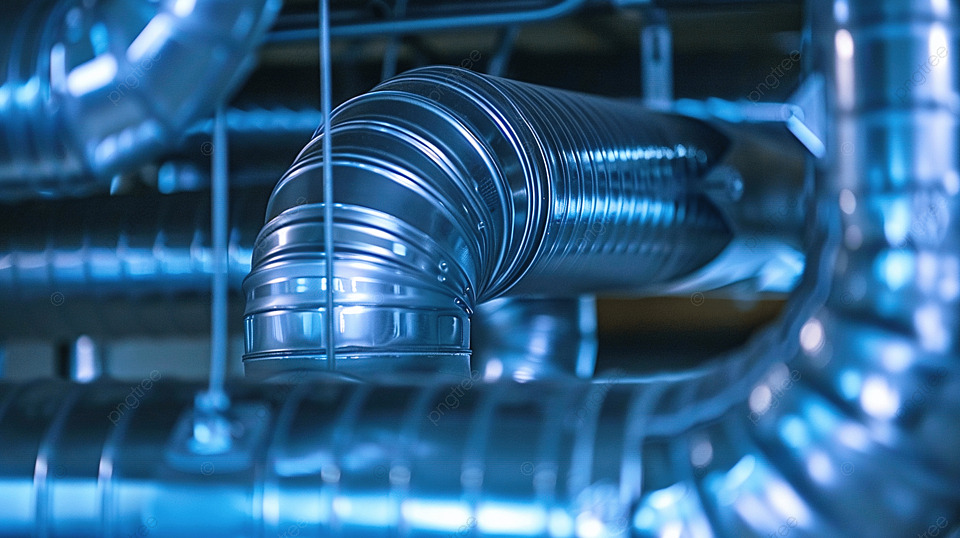 Technician performing central AC maintenance